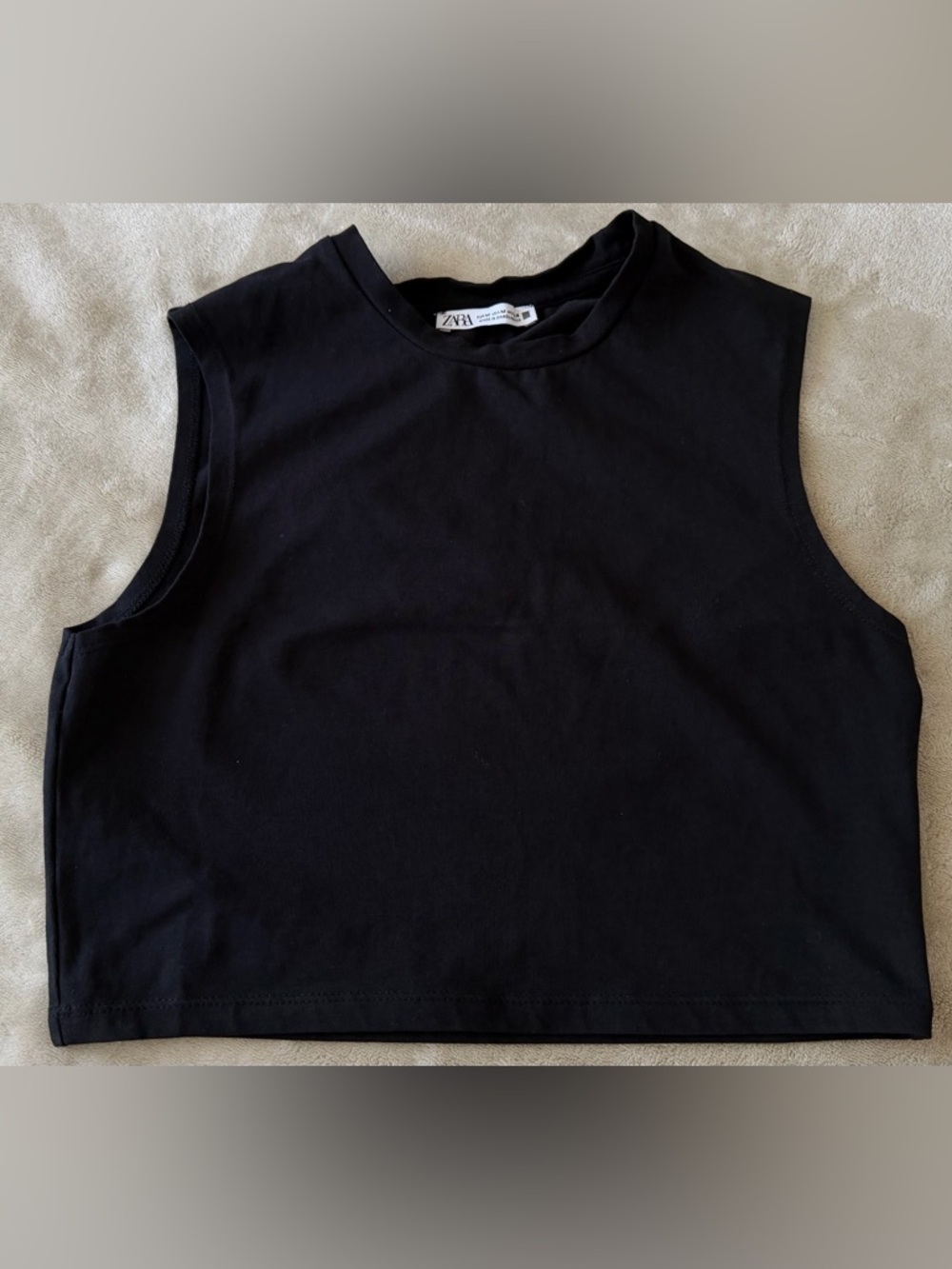 ZARA Black Sleeveless Crop Top